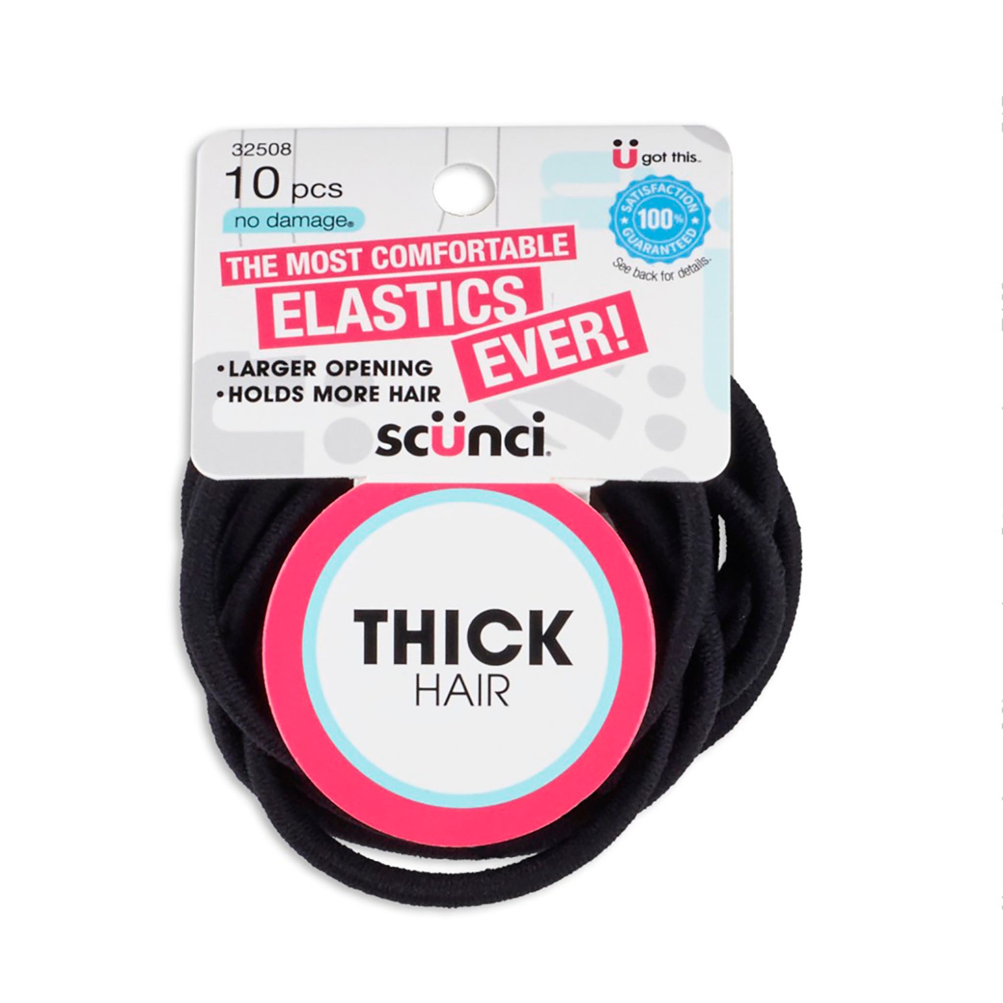 Scünci No Damage 4mm 6.5" Nylon Thick Hair Elastics